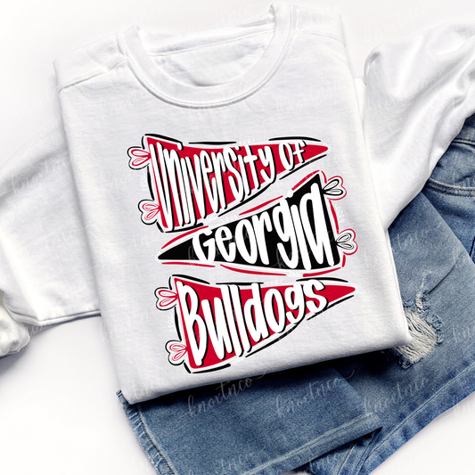 Georgia Bulldogs T-Shirt or Sweatshirt | Red Black Dawgs Game Day Shirt | Georgia Football Fan Tee