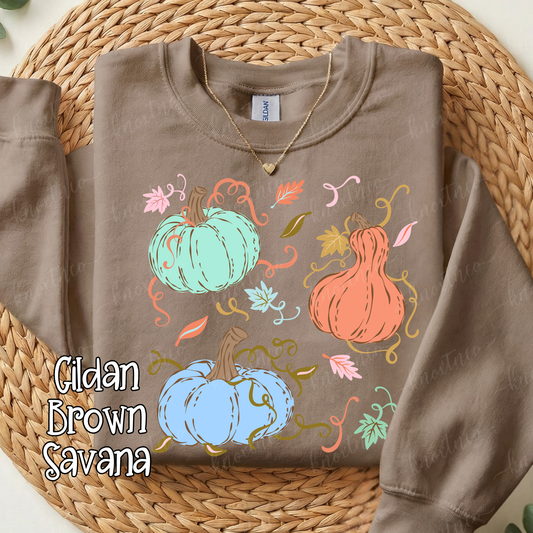 Pretty Pumpkin T-Shirt or Sweatshirt | Colorful Fall Pumpkin Shirt | Comfort Colors Tee