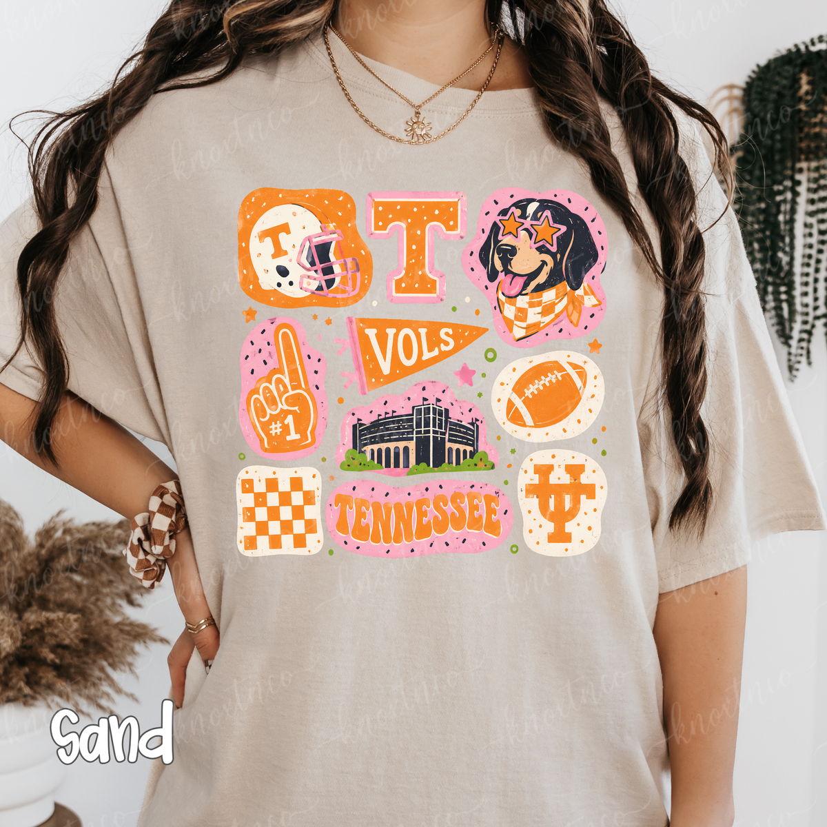 Retro Tennessee Game Day Collage Shirt & Sweatshirt | Go Big Orange Fan Apparel Pink UT Shirt Small to 3X