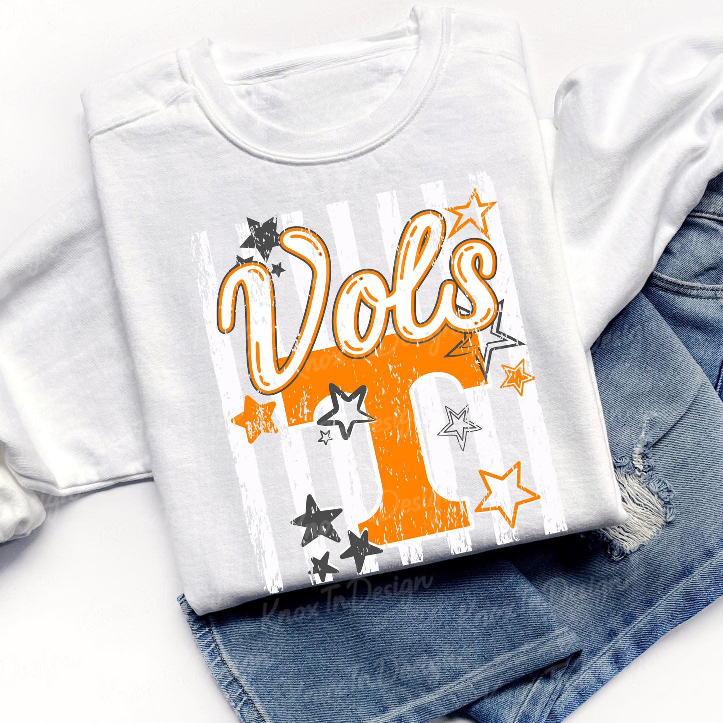 Vols Distressed Star Tee & Sweatshirt
