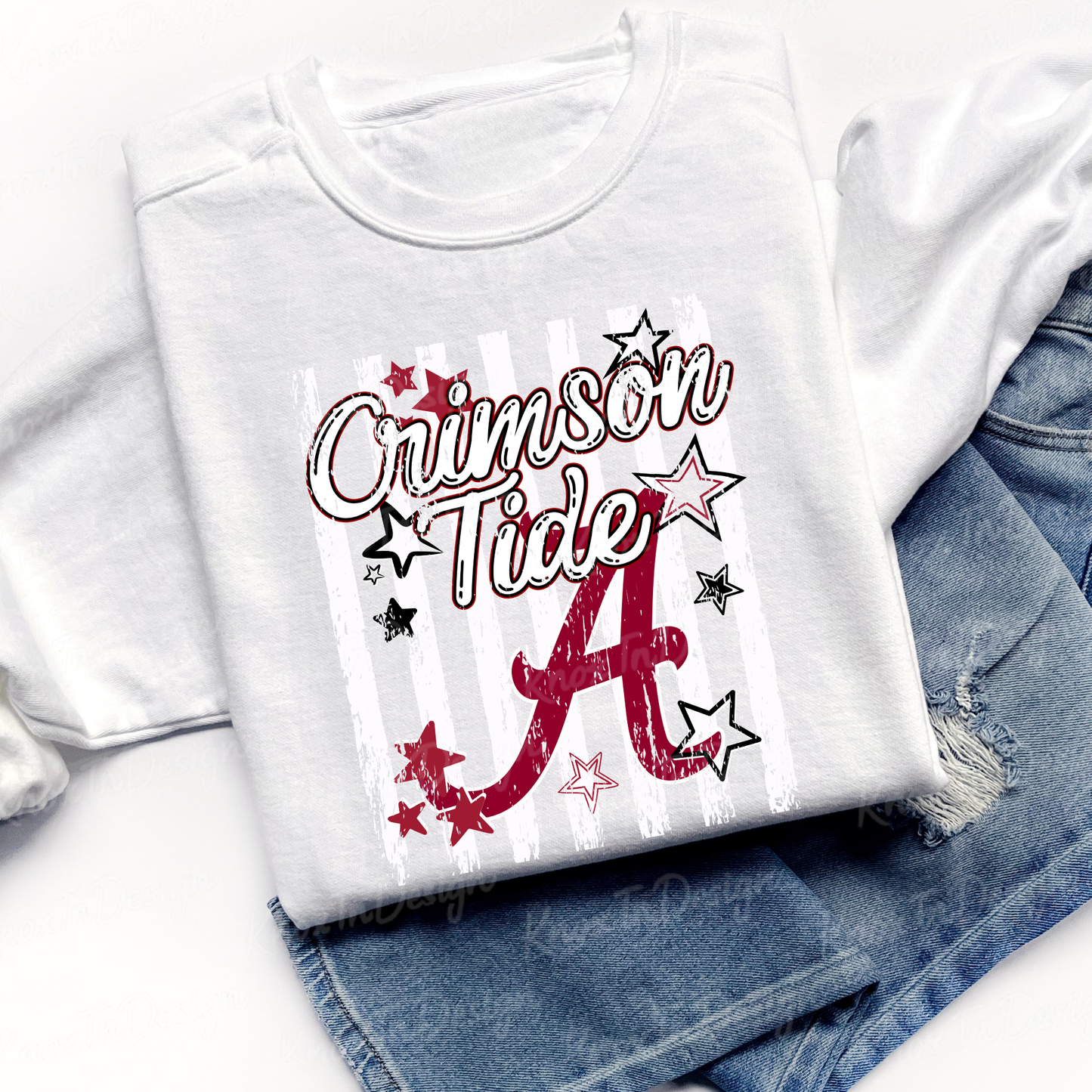 Alabama Distressed Star Tee & Sweatshirt