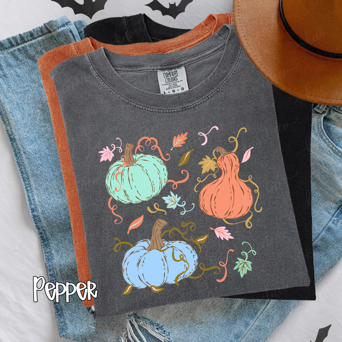 Pretty Pumpkin T-Shirt or Sweatshirt | Colorful Fall Pumpkin Shirt | Comfort Colors Tee