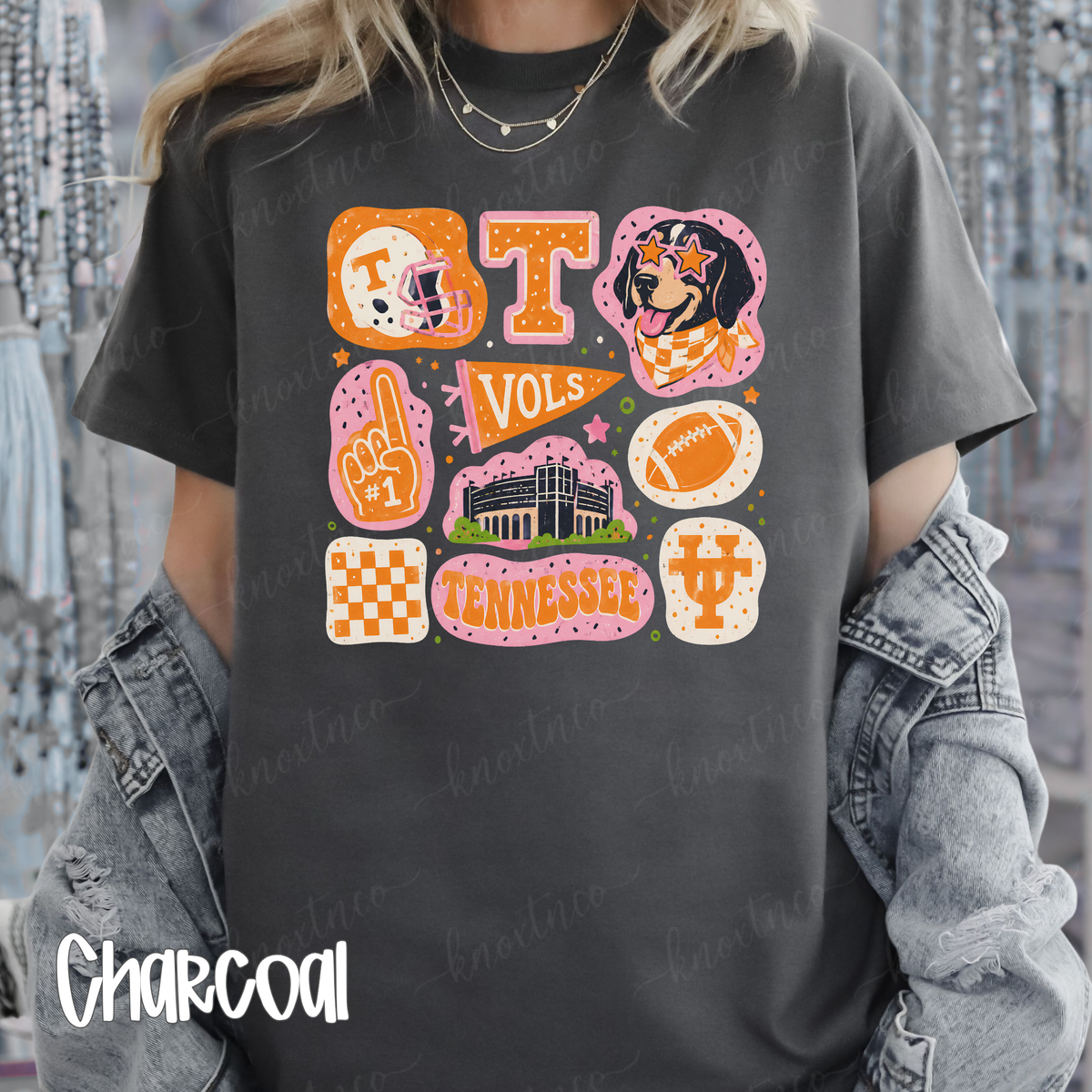 Retro Tennessee Game Day Collage Shirt & Sweatshirt | Go Big Orange Fan Apparel Pink UT Shirt Small to 3X