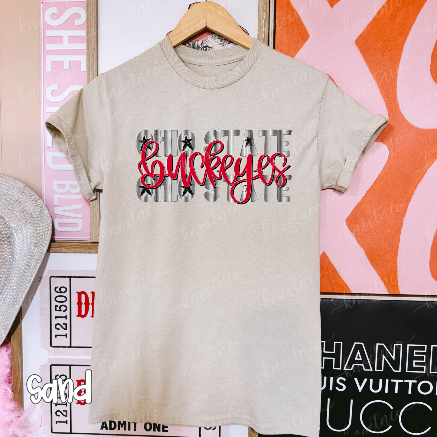 Ohio Buckeyes Seersucker Graphic Stars and Stripes Tee & Sweatshirt