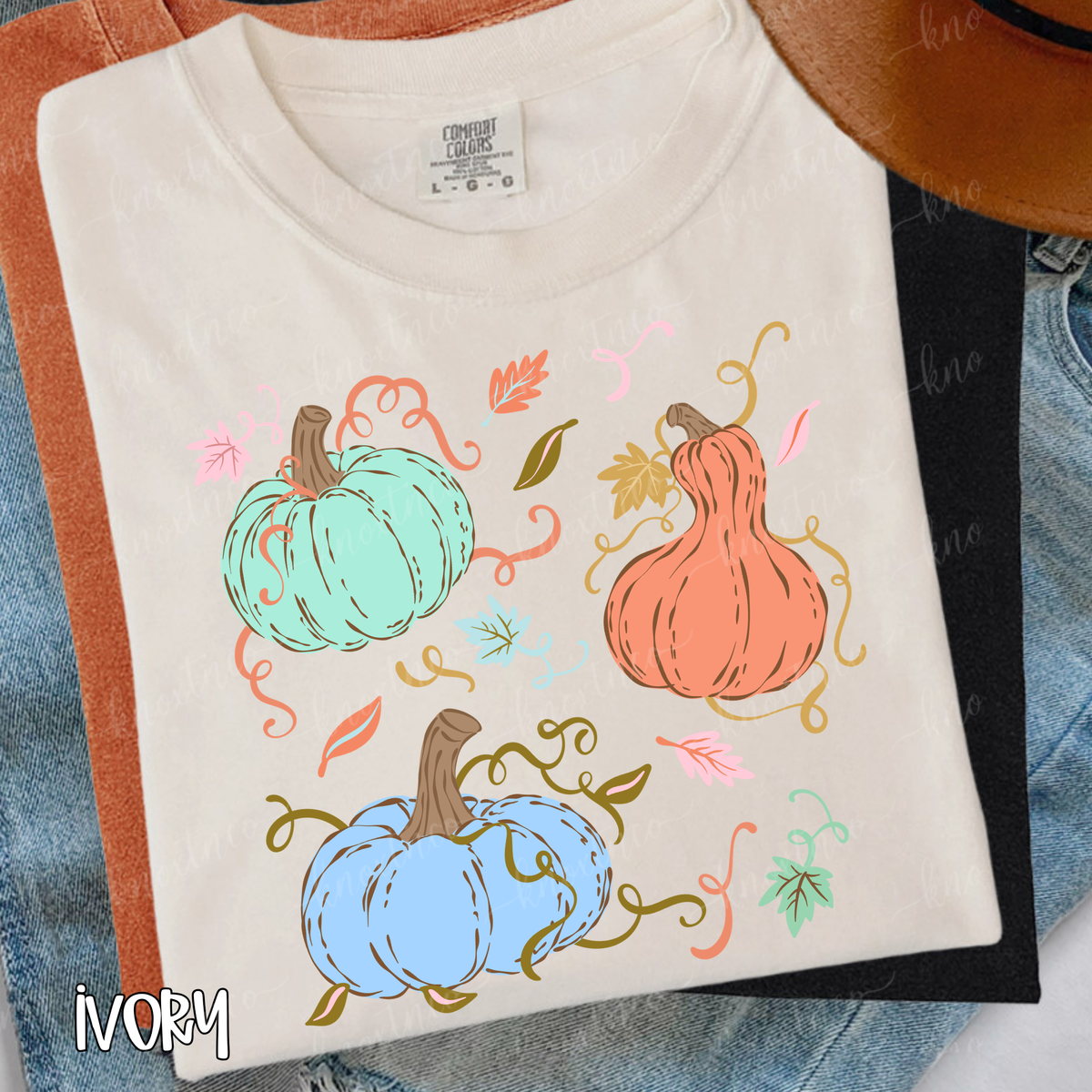 Pretty Pumpkin T-Shirt or Sweatshirt | Colorful Fall Pumpkin Shirt | Comfort Colors Tee