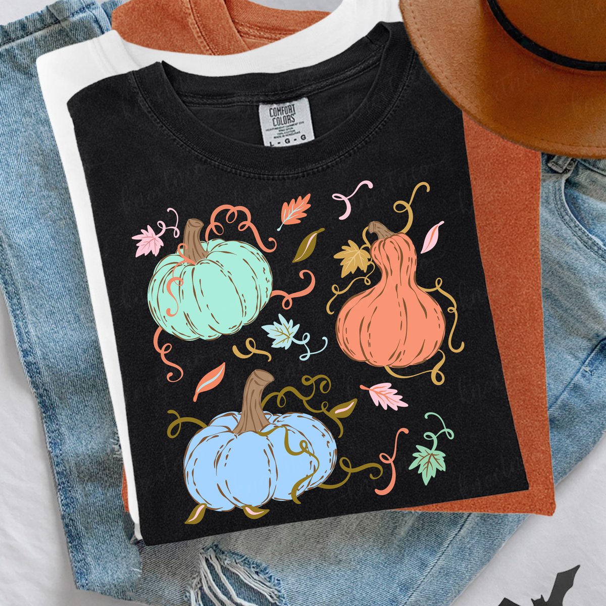 Pretty Pumpkin T-Shirt or Sweatshirt | Colorful Fall Pumpkin Shirt | Comfort Colors Tee
