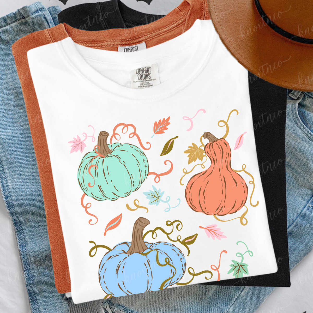 Pretty Pumpkin T-Shirt or Sweatshirt | Colorful Fall Pumpkin Shirt | Comfort Colors Tee