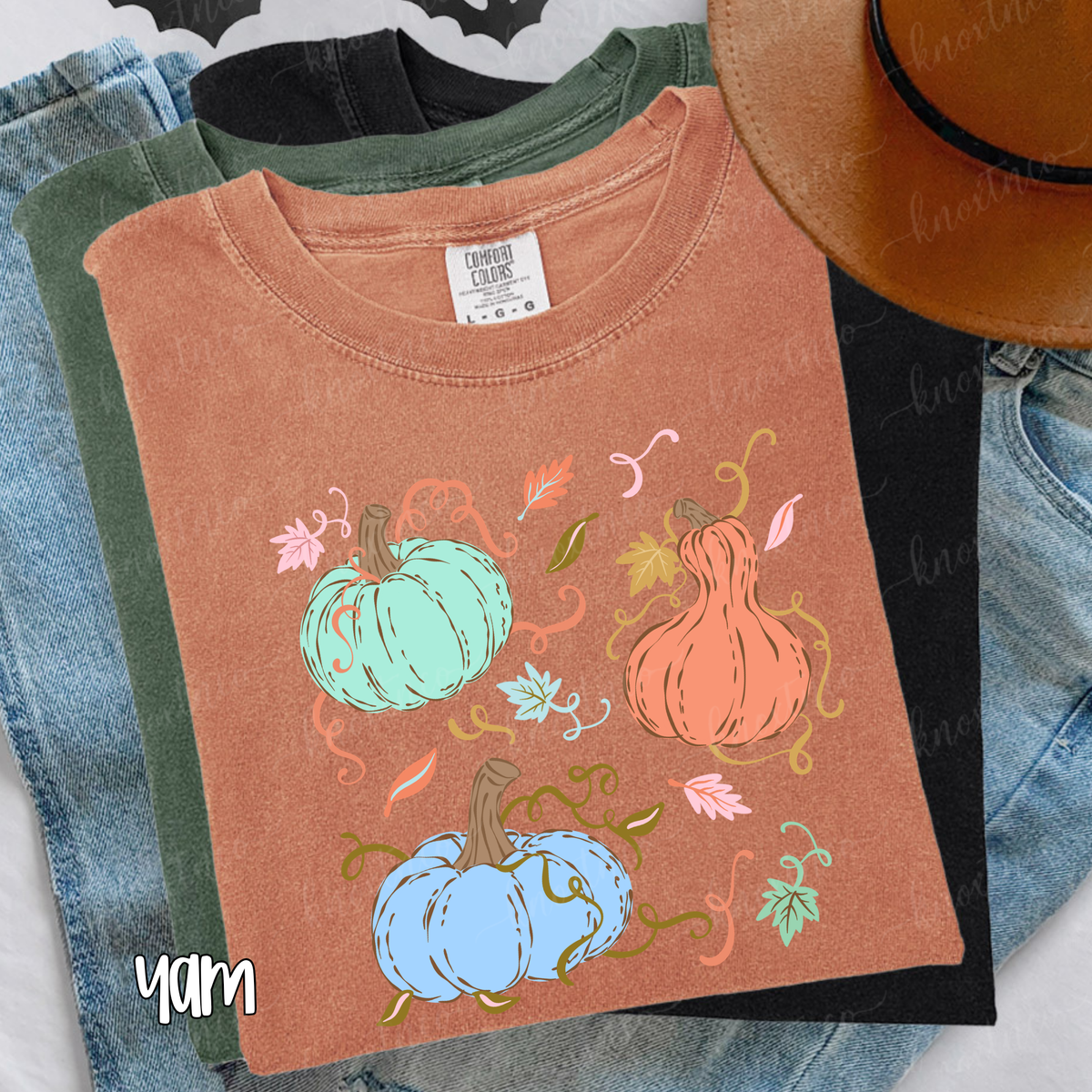 Pretty Pumpkin T-Shirt or Sweatshirt | Colorful Fall Pumpkin Shirt | Comfort Colors Tee