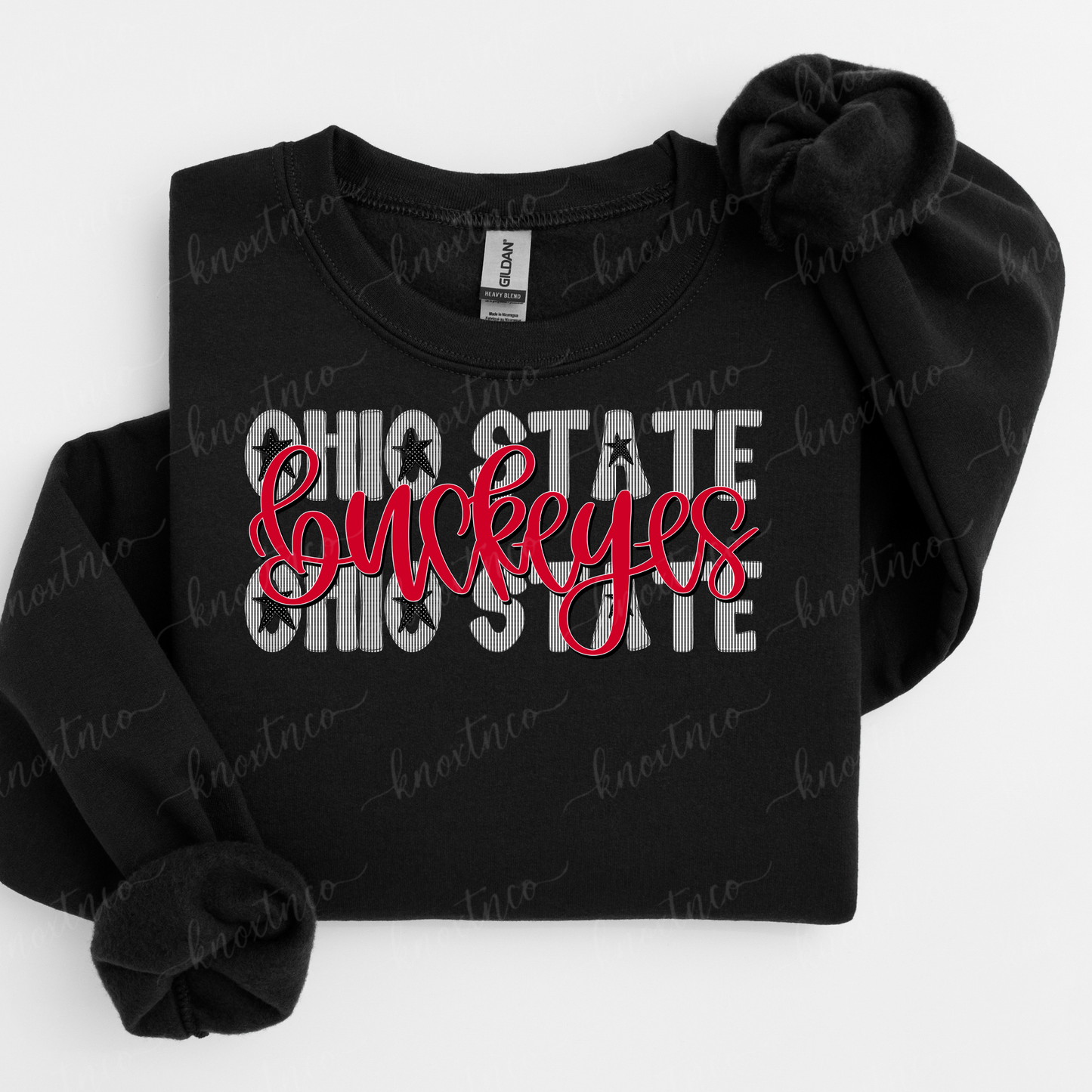 Ohio Buckeyes Seersucker Graphic Stars and Stripes Tee & Sweatshirt