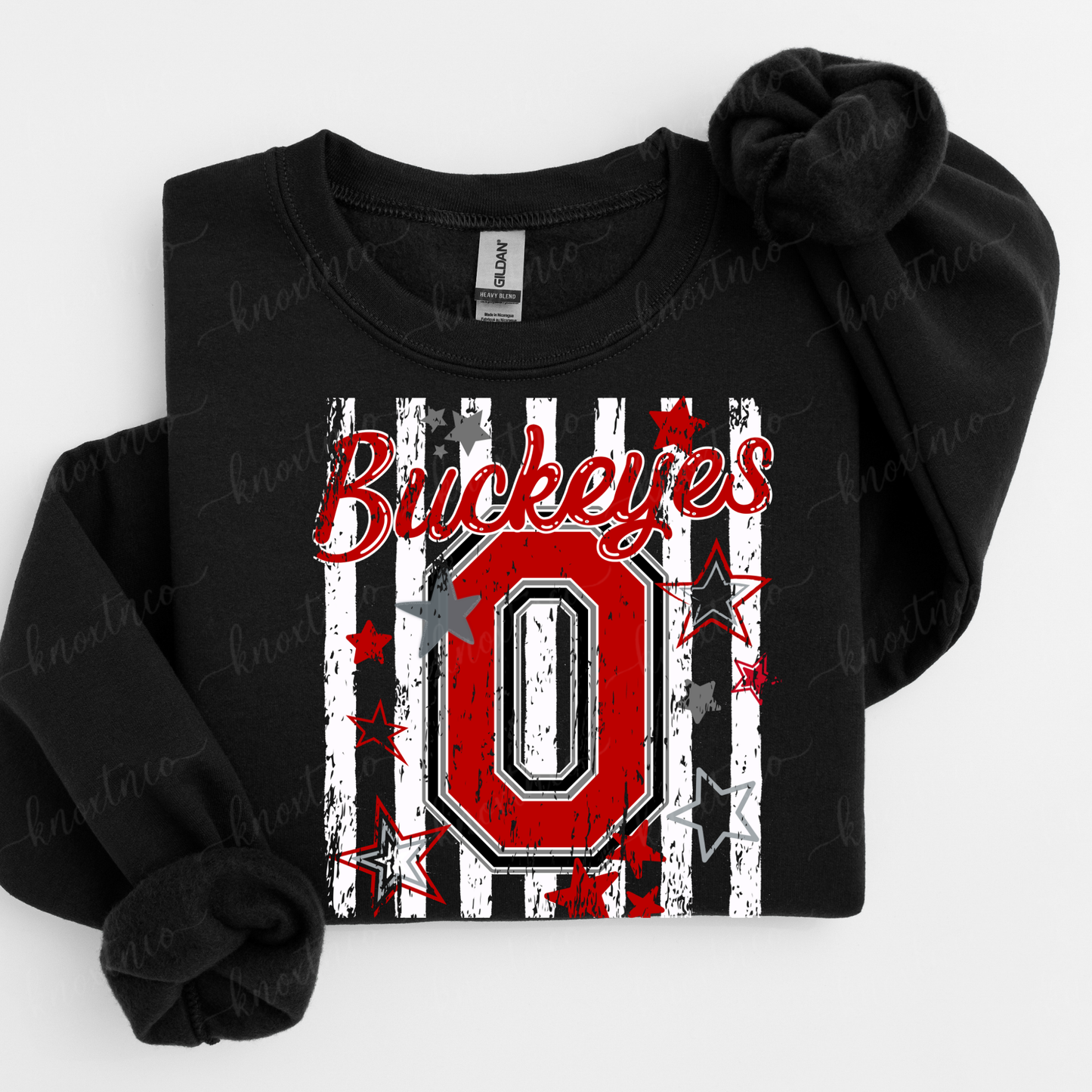 Ohio Buckeyes Distressed Star Tee & Sweatshirt