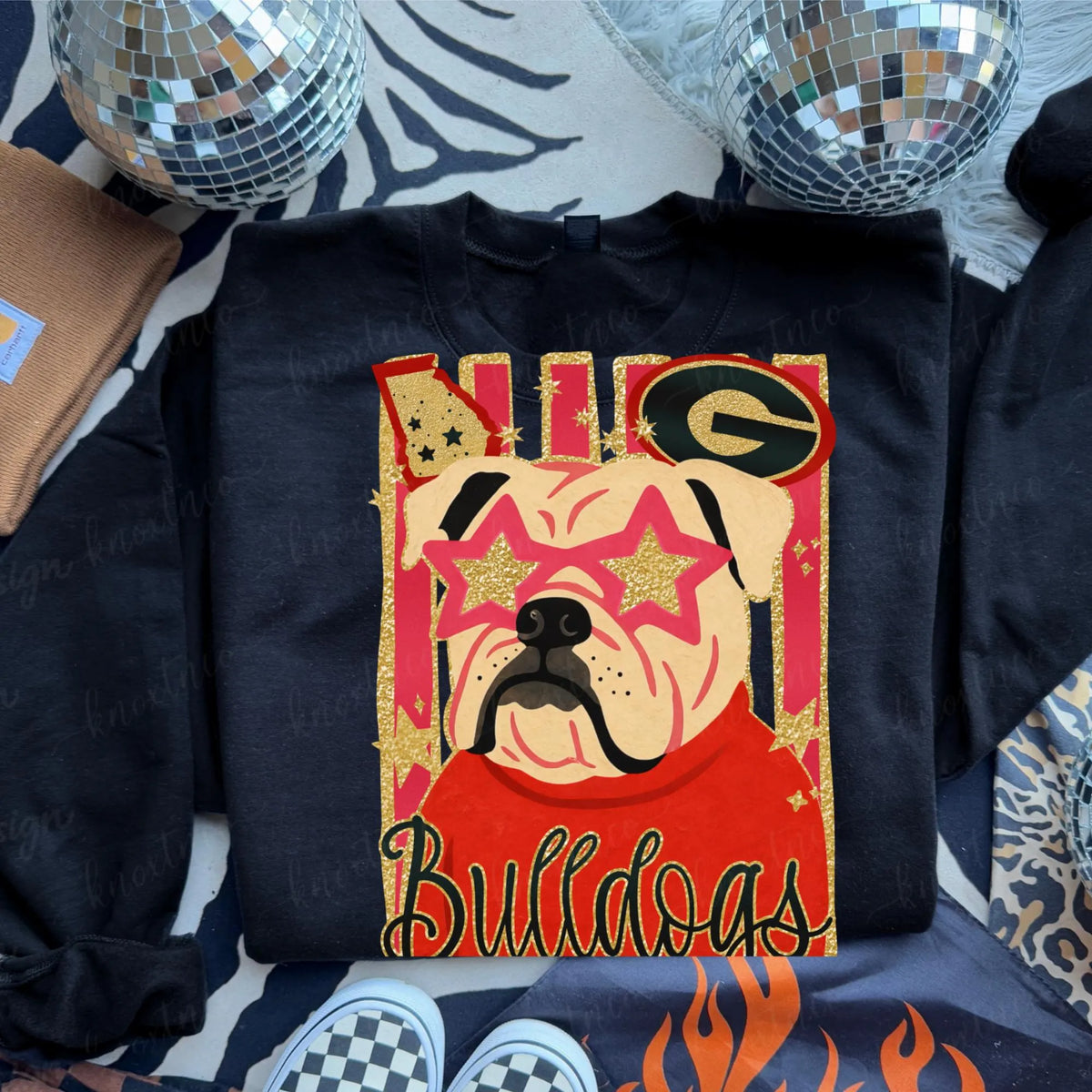 Georgia Shirt, Football T-Shirt or Sweatshirt, Bulldog Shirt or Sweatshirt Gameday Apparel, Glitter Look Game Day Tee