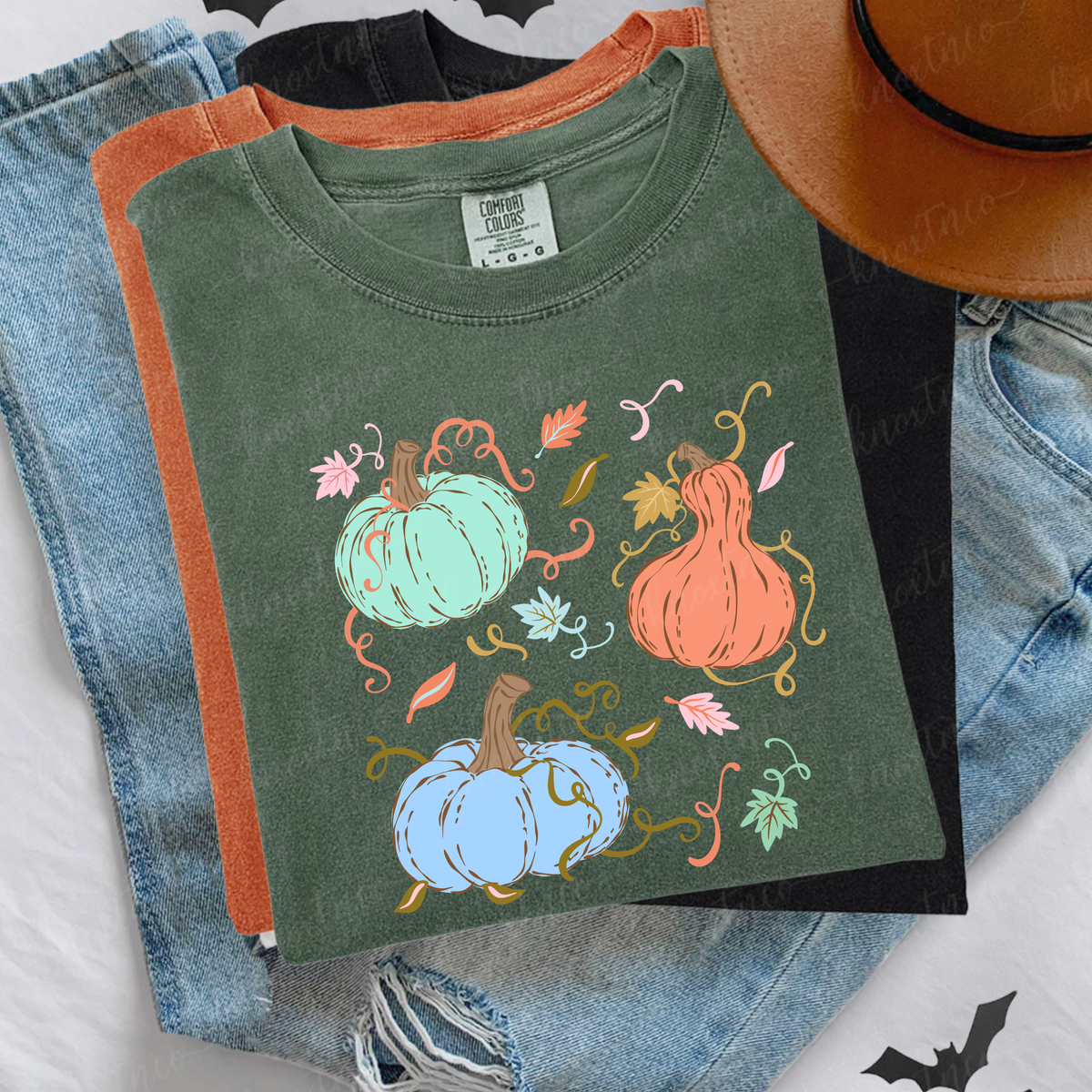 Pretty Pumpkin T-Shirt or Sweatshirt | Colorful Fall Pumpkin Shirt | Comfort Colors Tee