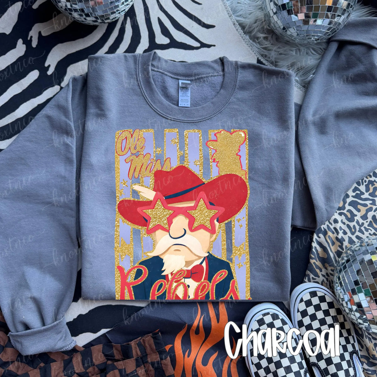 Ole Miss Rebels, Football T-Shirt or Sweatshirt, Rebels Shirt or Sweatshirt Gameday Apparel, Glitter Look Game Day Tee