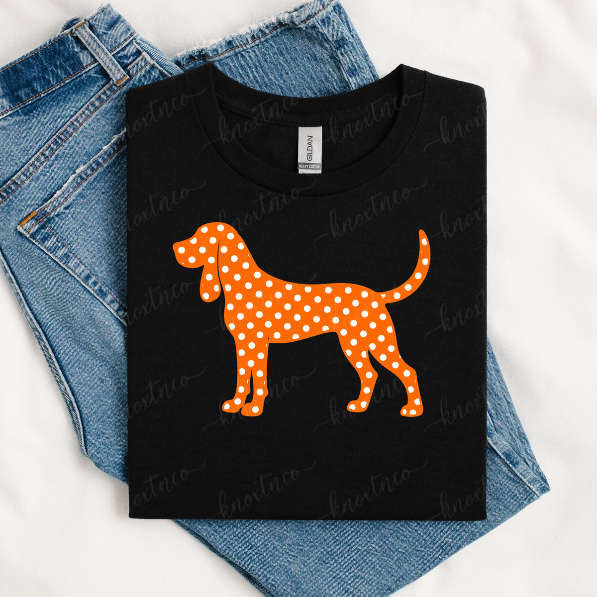 Tennessee Polka Dot Hound Dog T-Shirt or Sweatshirt | Orange Dog Game Day Shirt | Tennessee Football Fan Tee